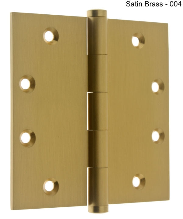 IDH Brass 84545-26D: 4-1/2" x 4-1/2" Full-Mortise Door Hinge w/Square Corners (pair) - Satin Chrome