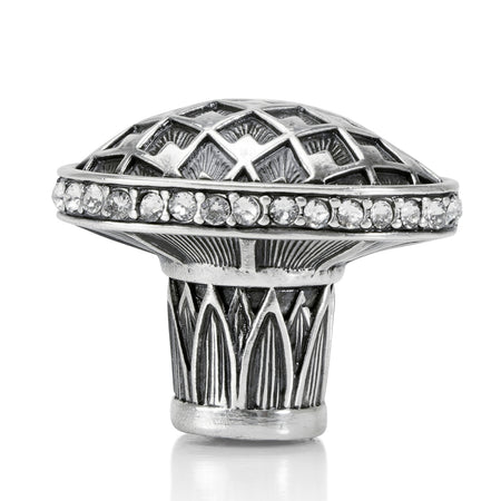 Edgar Bererbi 8456/16: 1-1/4" Thames Oval Cabinet Knob - Burnished Silver/Swarovski Crystal