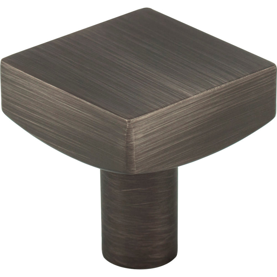 Jeffrey Alexander 845BNBDL: 1-1/8" Dominique Square Cabinet Knob - Brushed Pewter