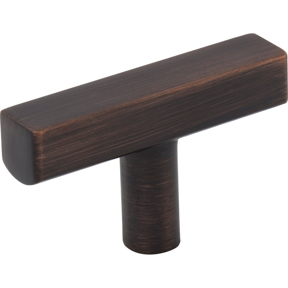 Jeffrey Alexander 845T-DBAC: 2" Dominique T-Bar Cabinet Knob - Brushed Oil Rubbed Bronze
