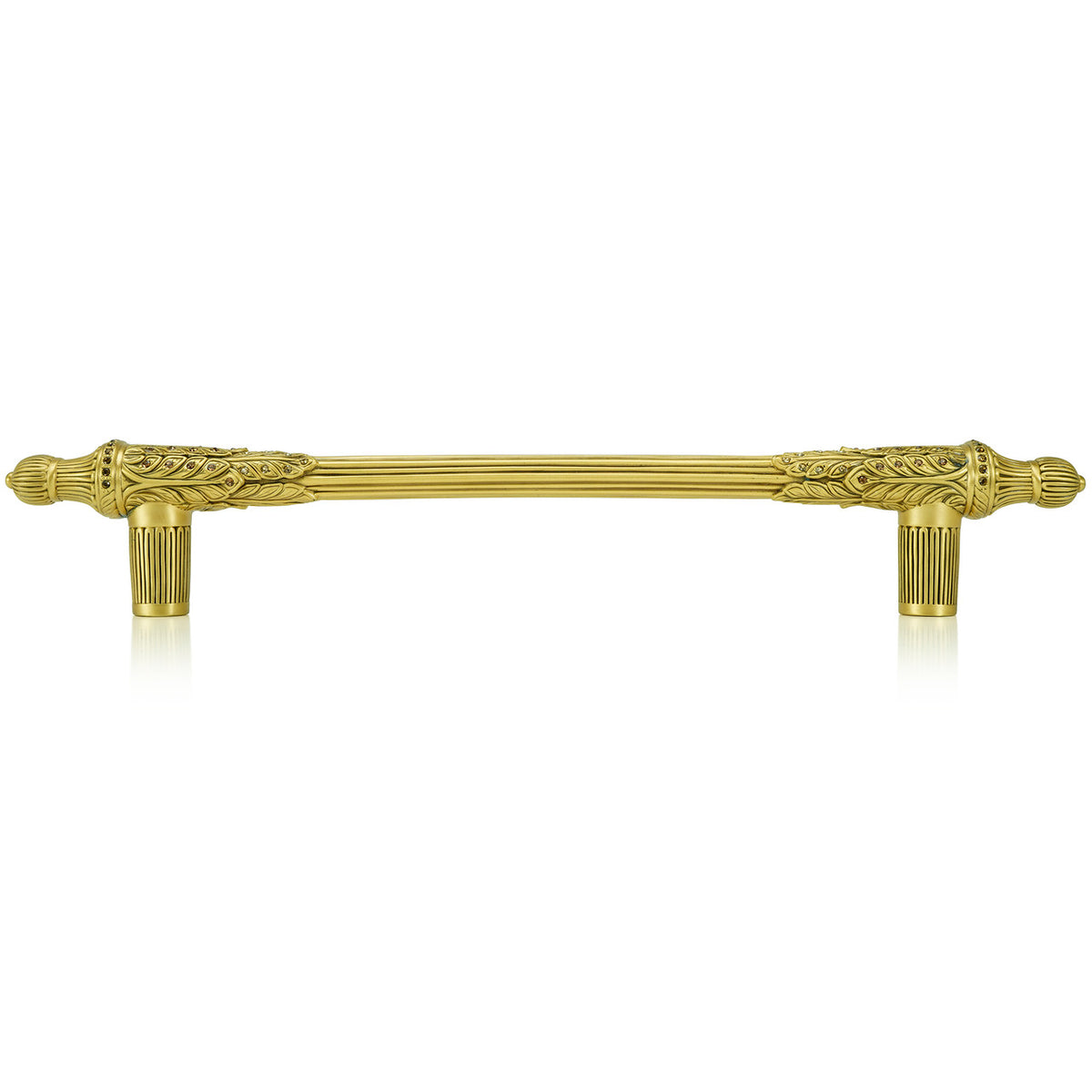 Edgar Bererbi 8475/9: 8" cc Hampton Cabinet Pull - Museum Gold/Swarovski Crystal