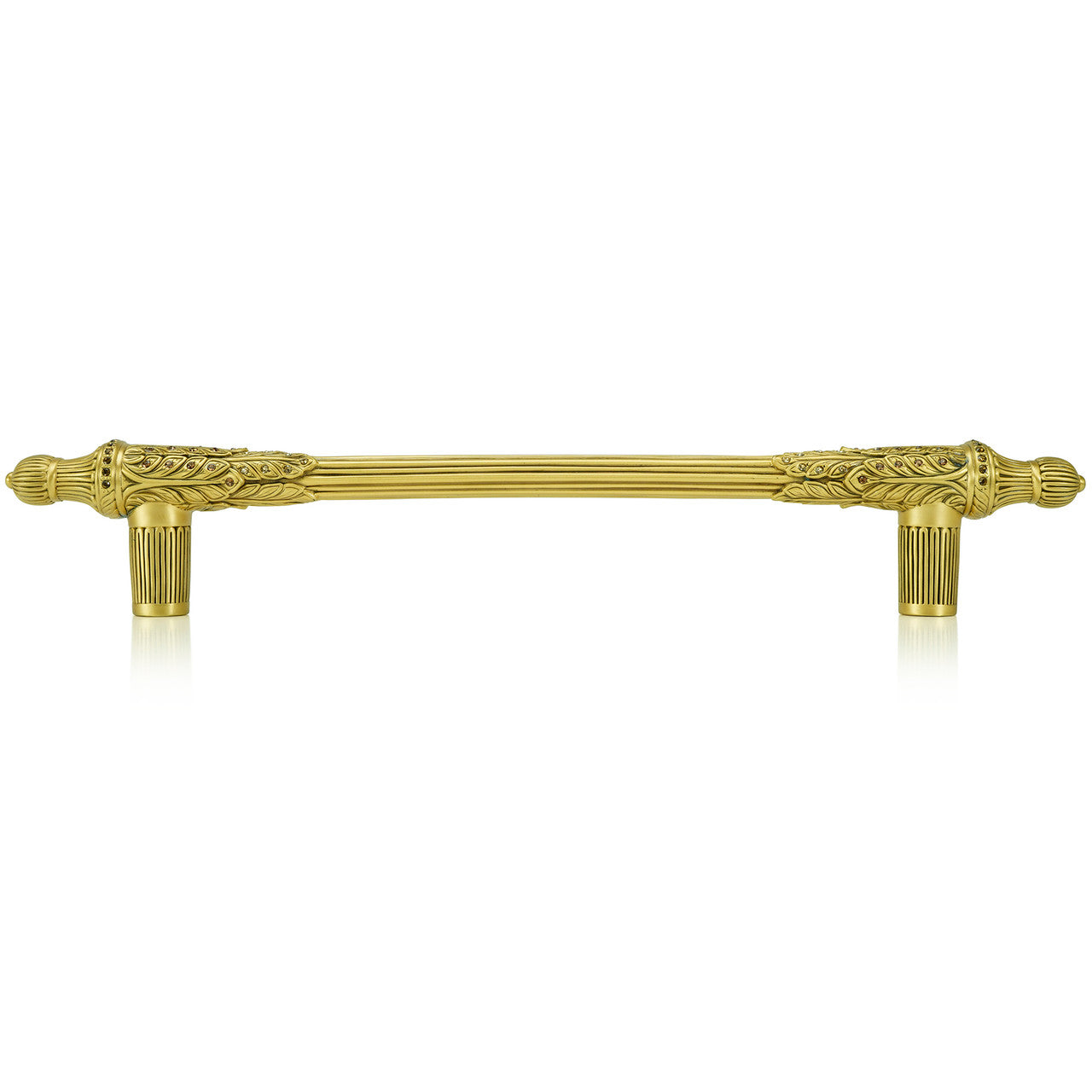 Edgar Bererbi 8475/9: 8" cc Hampton Cabinet Pull - Museum Gold/Swarovski Crystal