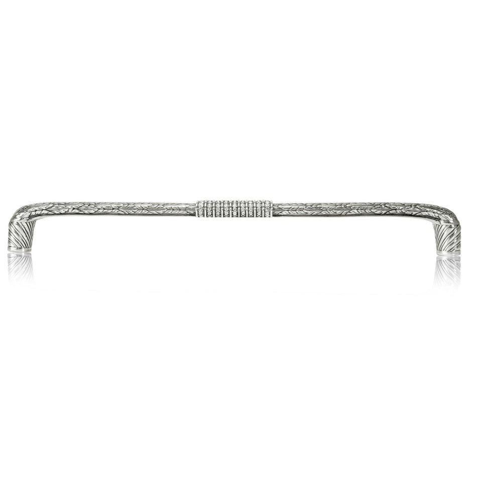 Edgar Bererbi 8496/16: 12" cc Nantucket Appliance Pull - Burnished Silver/Swarovski Crystal