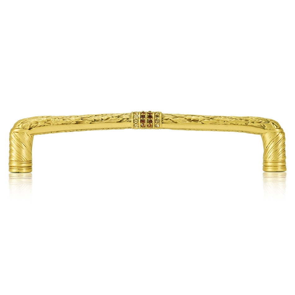 Edgar Bererbi 8499/9: 5" cc Nantucket Cabinet Pull - Museum Gold/Swarovski Crystal