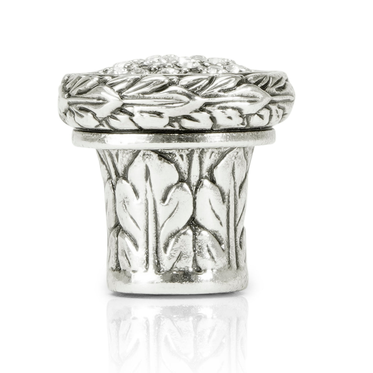Edgar Bererbi 8502/16: 13/16" Nantucket Cabinet Knob - Burnished Silver/Swarovski Crystal