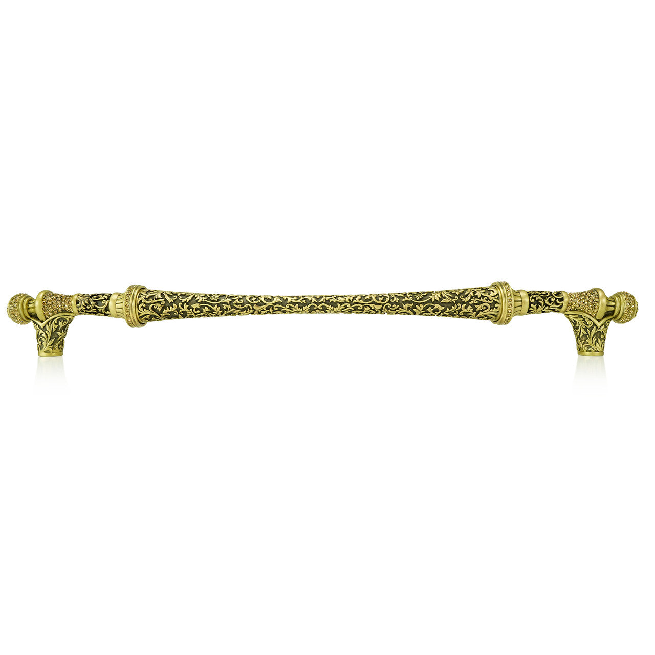 Edgar Bererbi 8508FG: 16" cc Glendale Court Appliance Pull - Florentine Gold/Swarovski Crystal
