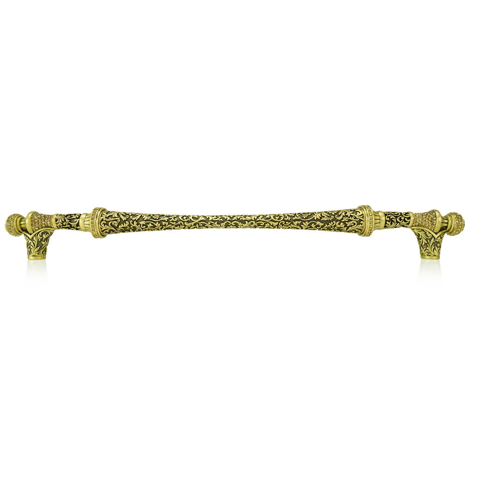 Edgar Bererbi 8508FG: 16" cc Glendale Court Appliance Pull - Florentine Gold/Swarovski Crystal