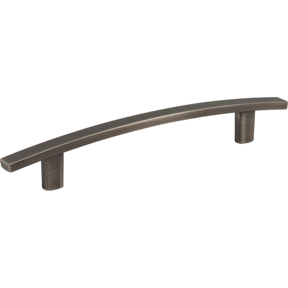 Elements 859-128BNBDL: 128 mm cc Thatcher Curved Bar Cabinet Pull - Brushed Pewter