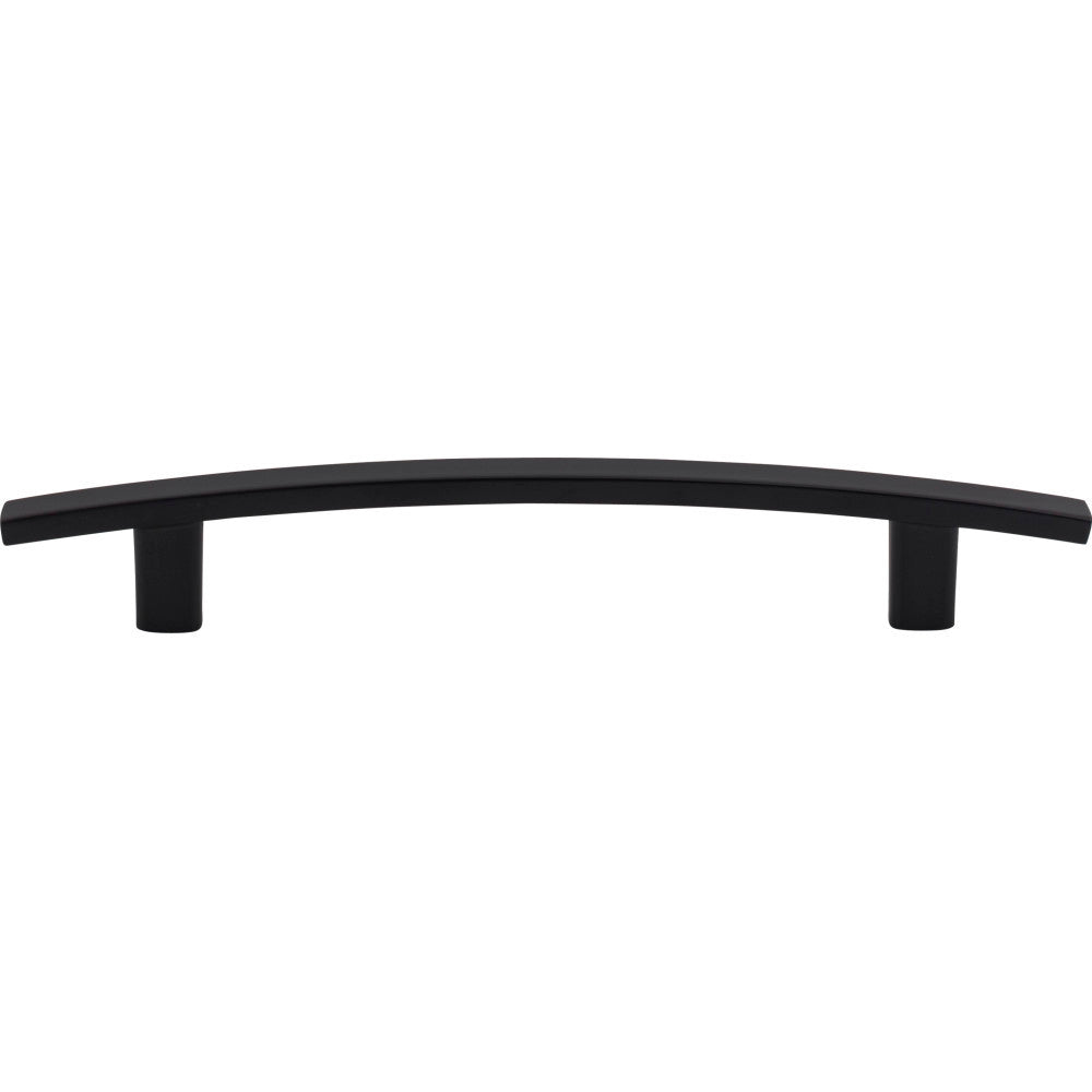 Elements 859-128MB: 128 mm cc Thatcher Curved Bar Cabinet Pull - Matte Black