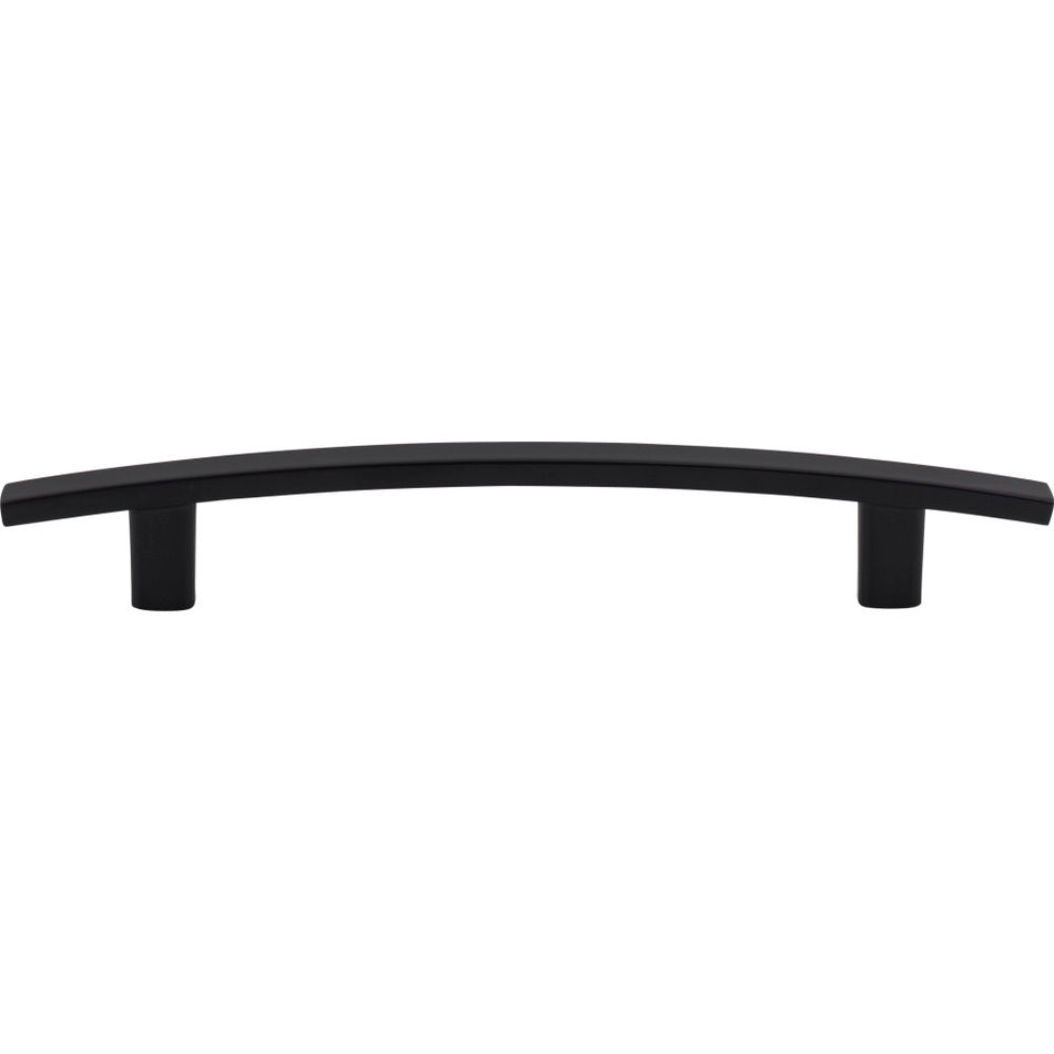 Elements 859-128MB: 128 mm cc Thatcher Curved Bar Cabinet Pull - Matte Black