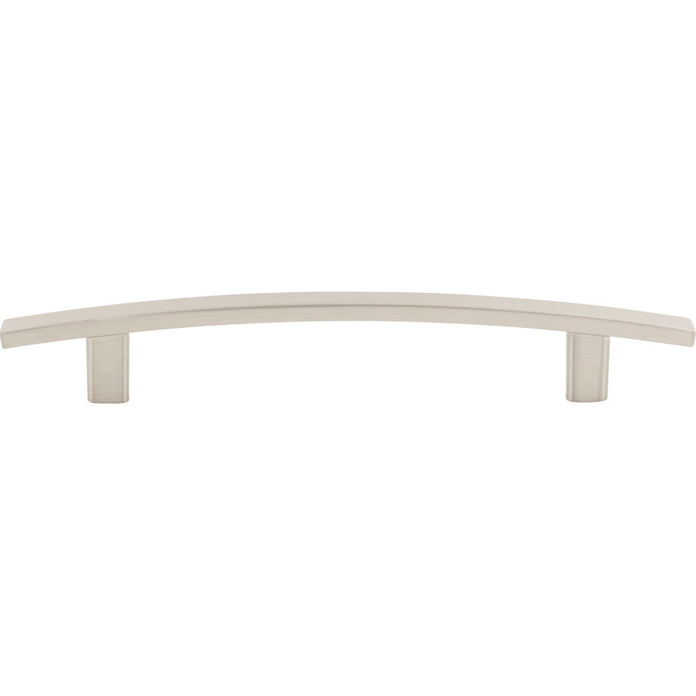 Elements 859-128SN: 128 mm cc Thatcher Curved Bar Cabinet Pull - Satin Nickel