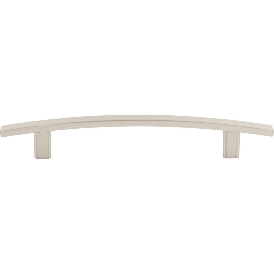 Elements 859-128SN: 128 mm cc Thatcher Curved Bar Cabinet Pull - Satin Nickel