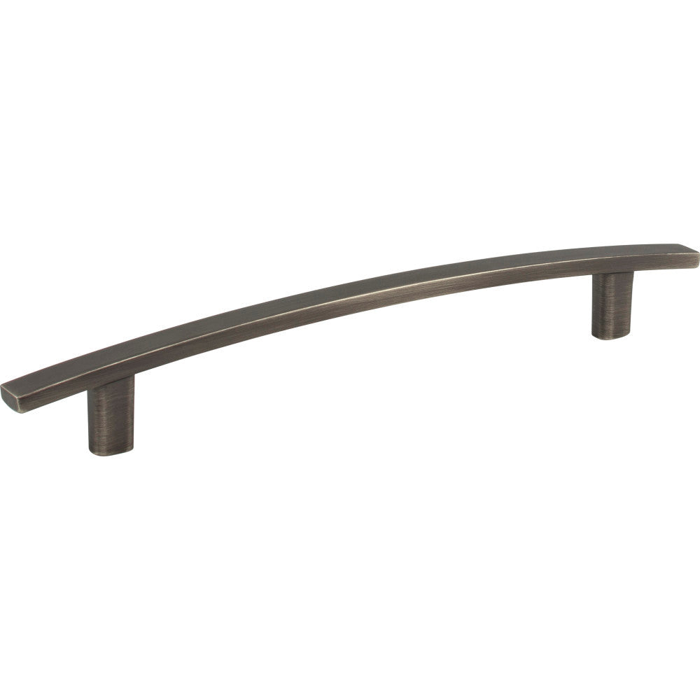 Elements 859-160BNBDL: 160 mm cc Thatcher Curved Bar Cabinet Pull - Brushed Pewter