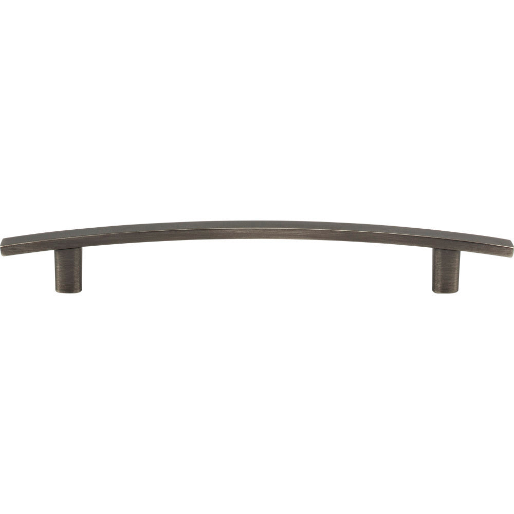 Elements 859-160BNBDL: 160 mm cc Thatcher Curved Bar Cabinet Pull - Brushed Pewter