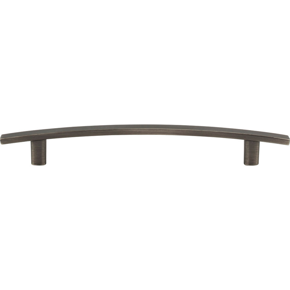 Elements 859-160BNBDL: 160 mm cc Thatcher Curved Bar Cabinet Pull - Brushed Pewter
