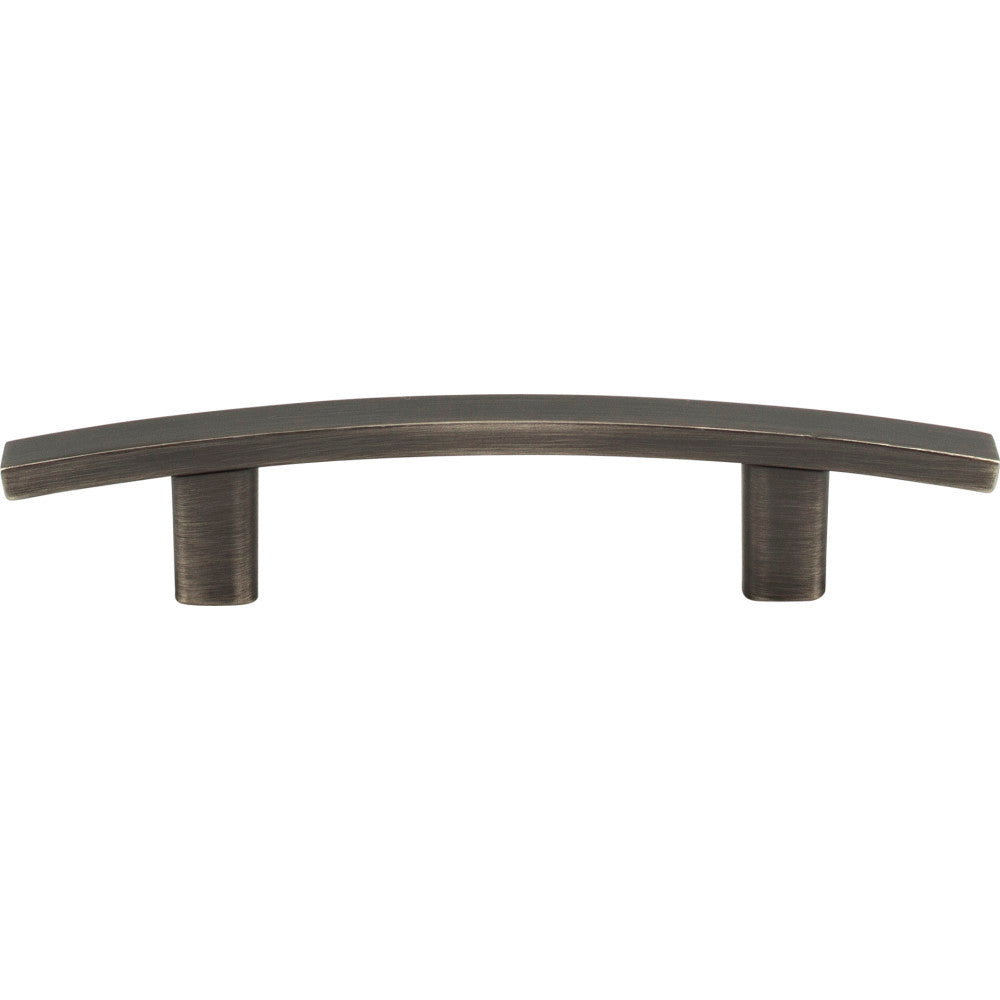 Elements 859-3BNBDL: 3" cc Thatcher Curved Bar Cabinet Pull - Brushed Pewter