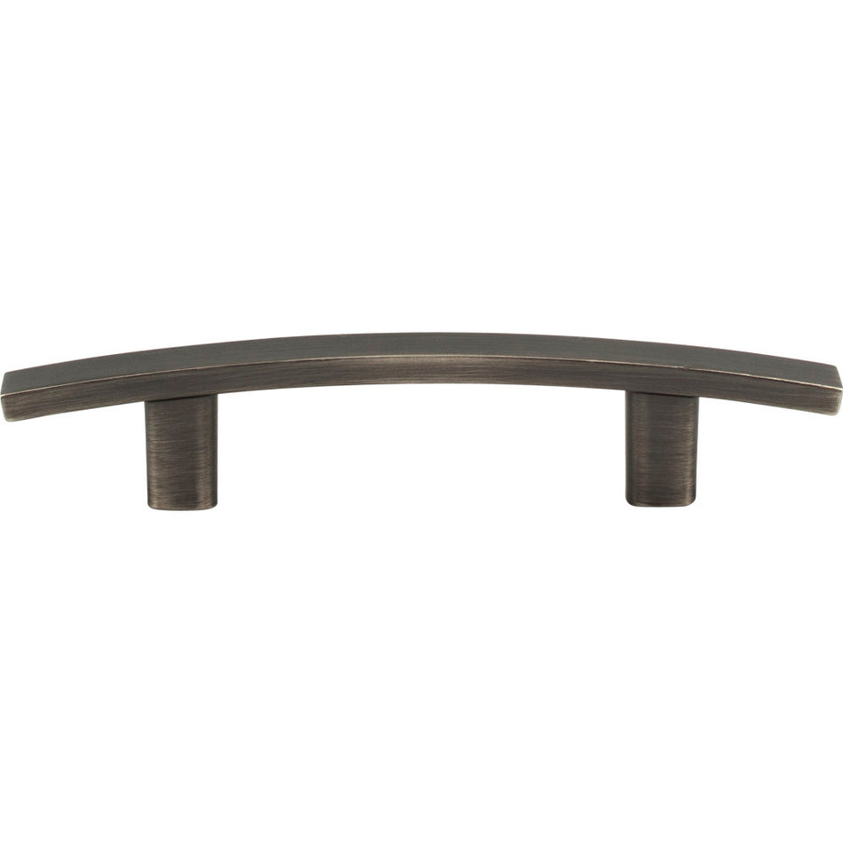 Elements 859-3BNBDL: 3" cc Thatcher Curved Bar Cabinet Pull - Brushed Pewter