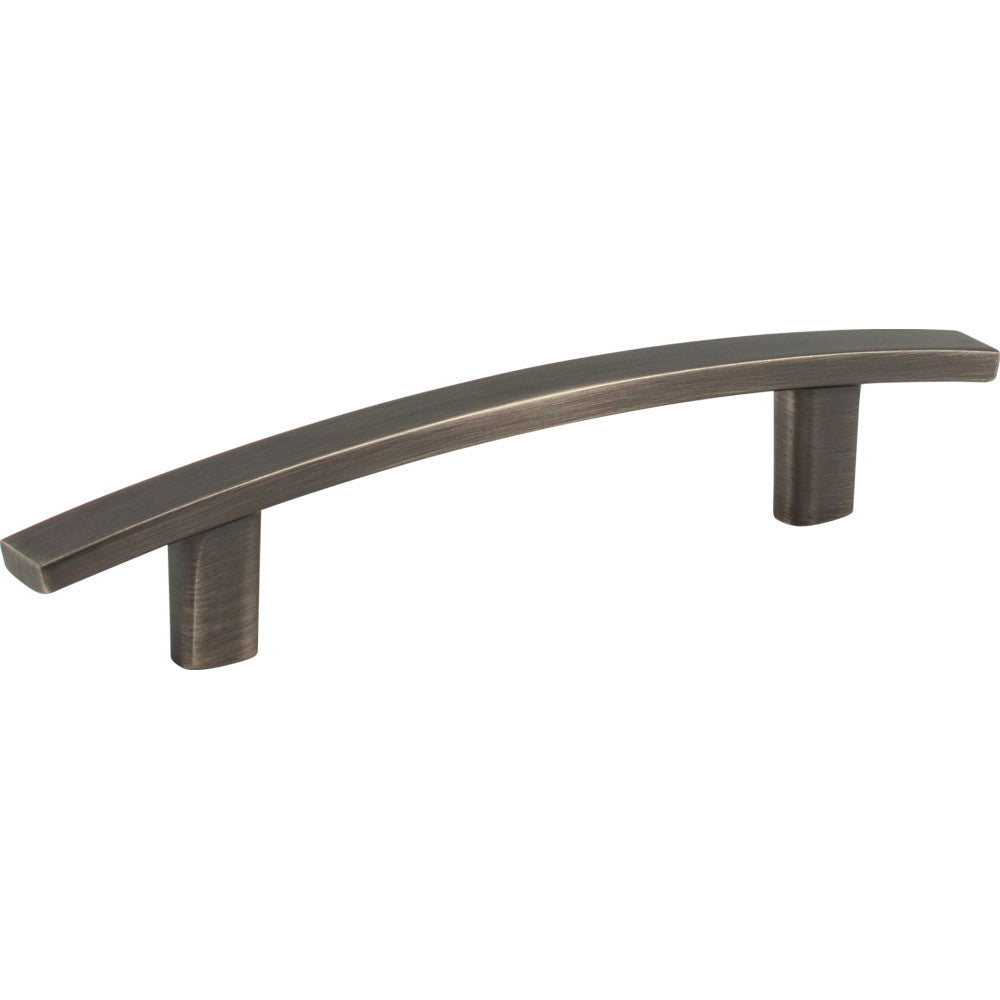 Elements 859-96BNBDL: 96 mm cc Thatcher Curved Bar Cabinet Pull - Brushed Pewter