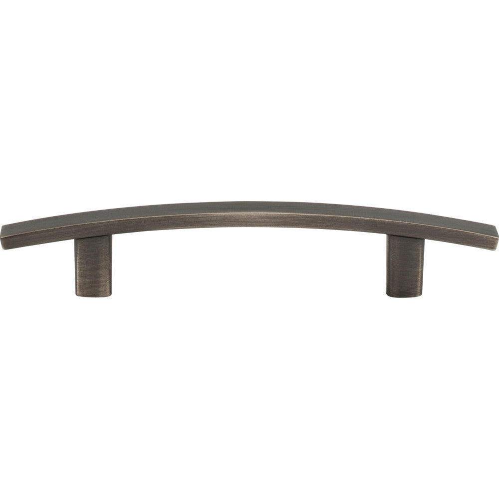 Elements 859-96BNBDL: 96 mm cc Thatcher Curved Bar Cabinet Pull - Brushed Pewter