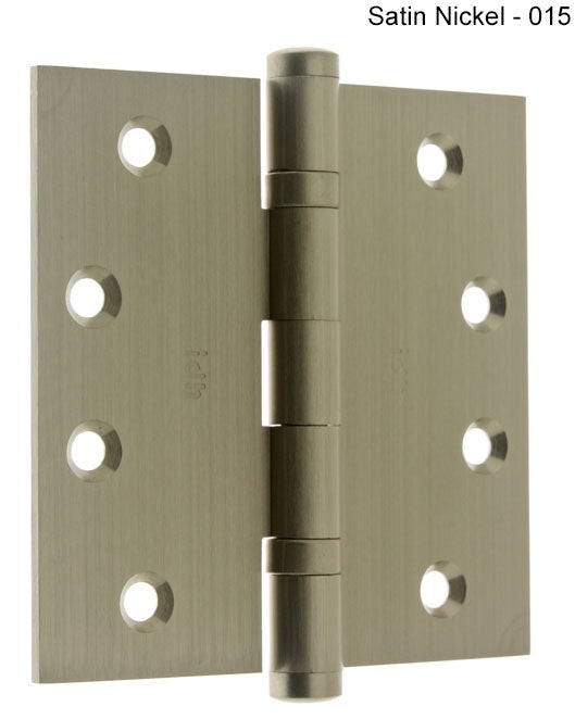 IDH Brass 86000-3NL: 4" x 4" Full-Mortise Ball Bearing Door Hinge w/Square Corners (pair) - Polished Brass No Lacquer