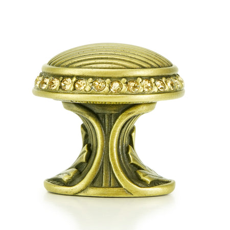 Edgar Bererbi 8628BB: 1-1/8" Cambridge Cabinet Knob - Burnished Brass/Swarovski Crystal