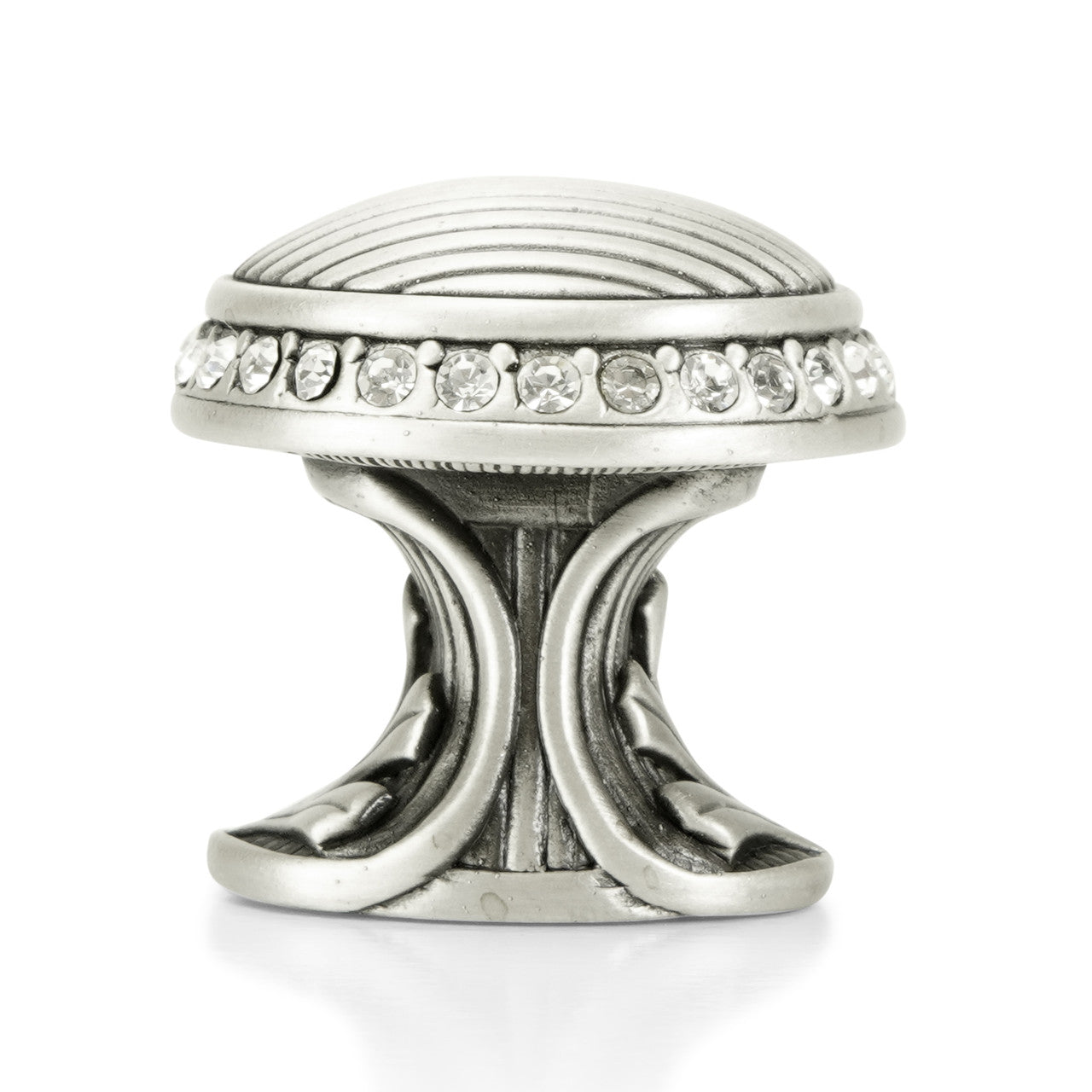 Edgar Bererbi 8628MS: 1-1/8" Cambridge Cabinet Knob - Matte Sterling Silver/Swarovski Crystal