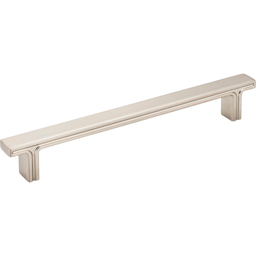Jeffrey Alexander 867-160SN: 160mm cc Anwick Rectangular Bar Cabinet Pull - Satin Nickel