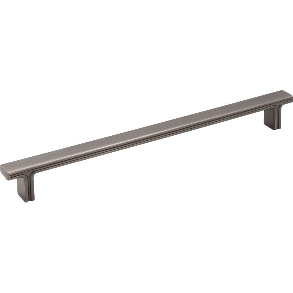 Jeffrey Alexander 867-228BNBDL: 228mm cc Anwick Rectangular Bar Cabinet Pull - Brushed Pewter