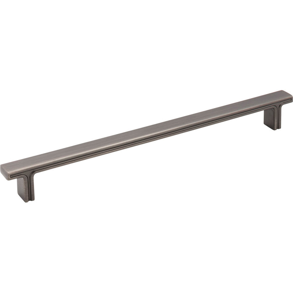 Jeffrey Alexander 867-228BNBDL: 228mm cc Anwick Rectangular Bar Cabinet Pull - Brushed Pewter