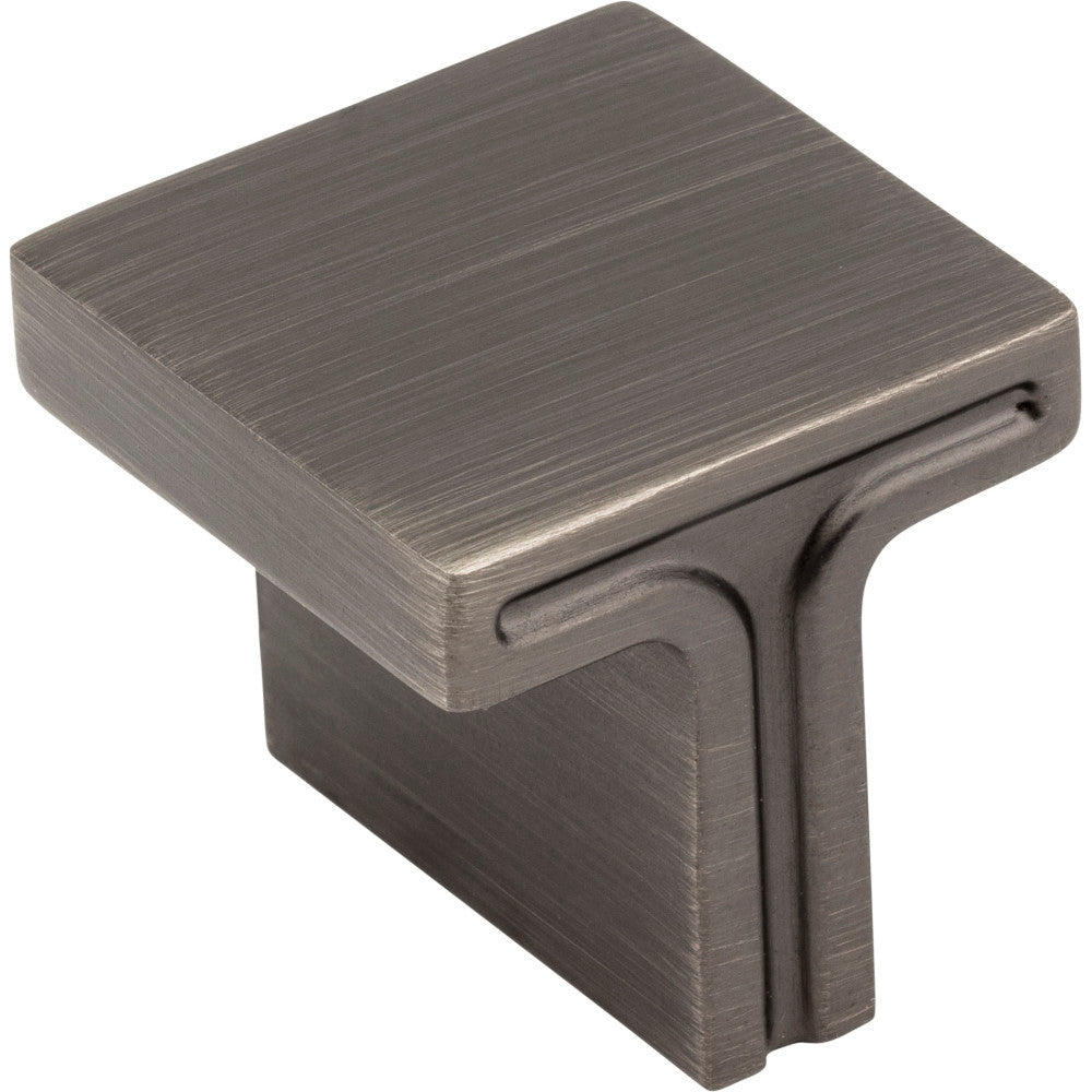Jeffrey Alexander 867L-BNBDL: 1-1/8" Anwick Square Cabinet Knob - Brushed Pewter