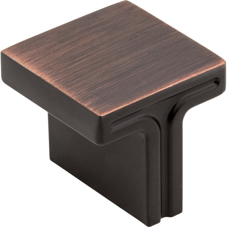 Jeffrey Alexander 867L-DBAC: 1-1/8" Anwick Square Cabinet Knob - Brushed Oil Rubbed Bronze