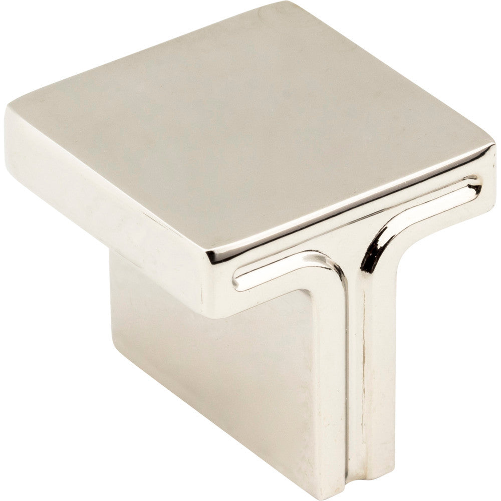 Jeffrey Alexander 867L-NI: 1-1/8" Anwick Square Cabinet Knob - Polished Nickel