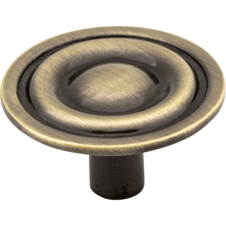 Elements 875AB: 1-5/16" Kingsport Round Cabinet Knob - Brushed Antique Brass