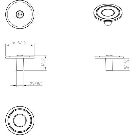 Elements 875AB: 1-5/16" Kingsport Round Cabinet Knob - Brushed Antique Brass