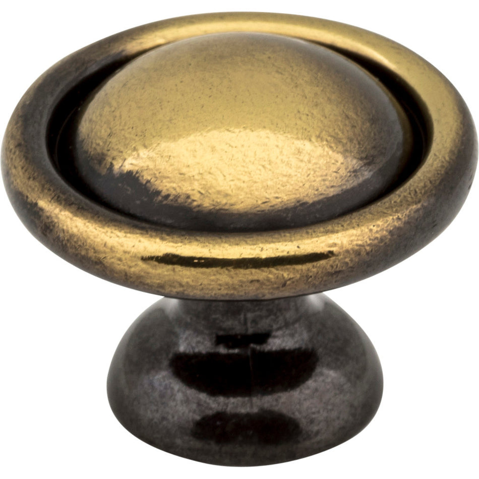 Elements 878AE: 1-3/16" Kingsport Round Cabinet Knob - Antique Brass