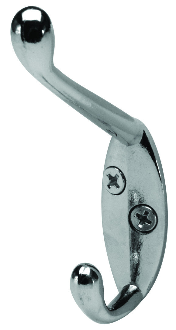 Hafele 885.06.209: Double Wall Hook - Polished Chrome