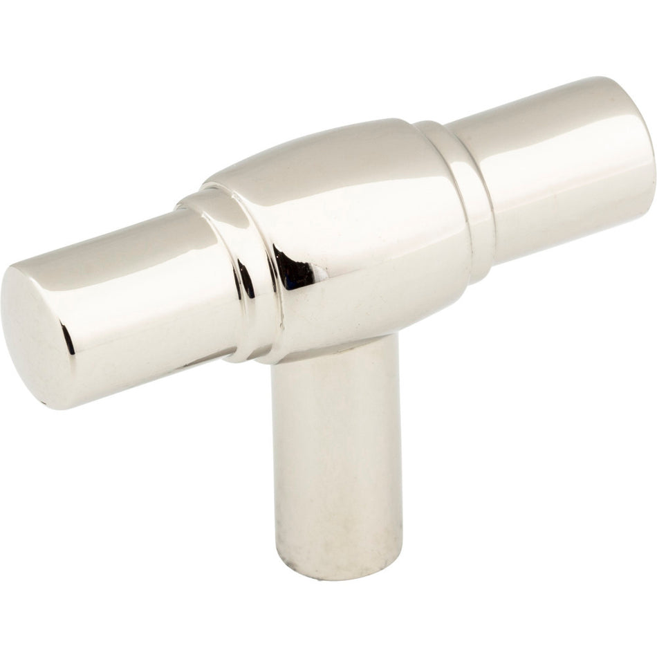 Jeffrey Alexander 885L-NI: 2" Hayworth T-Bar Cabinet Knob - Polished Nickel