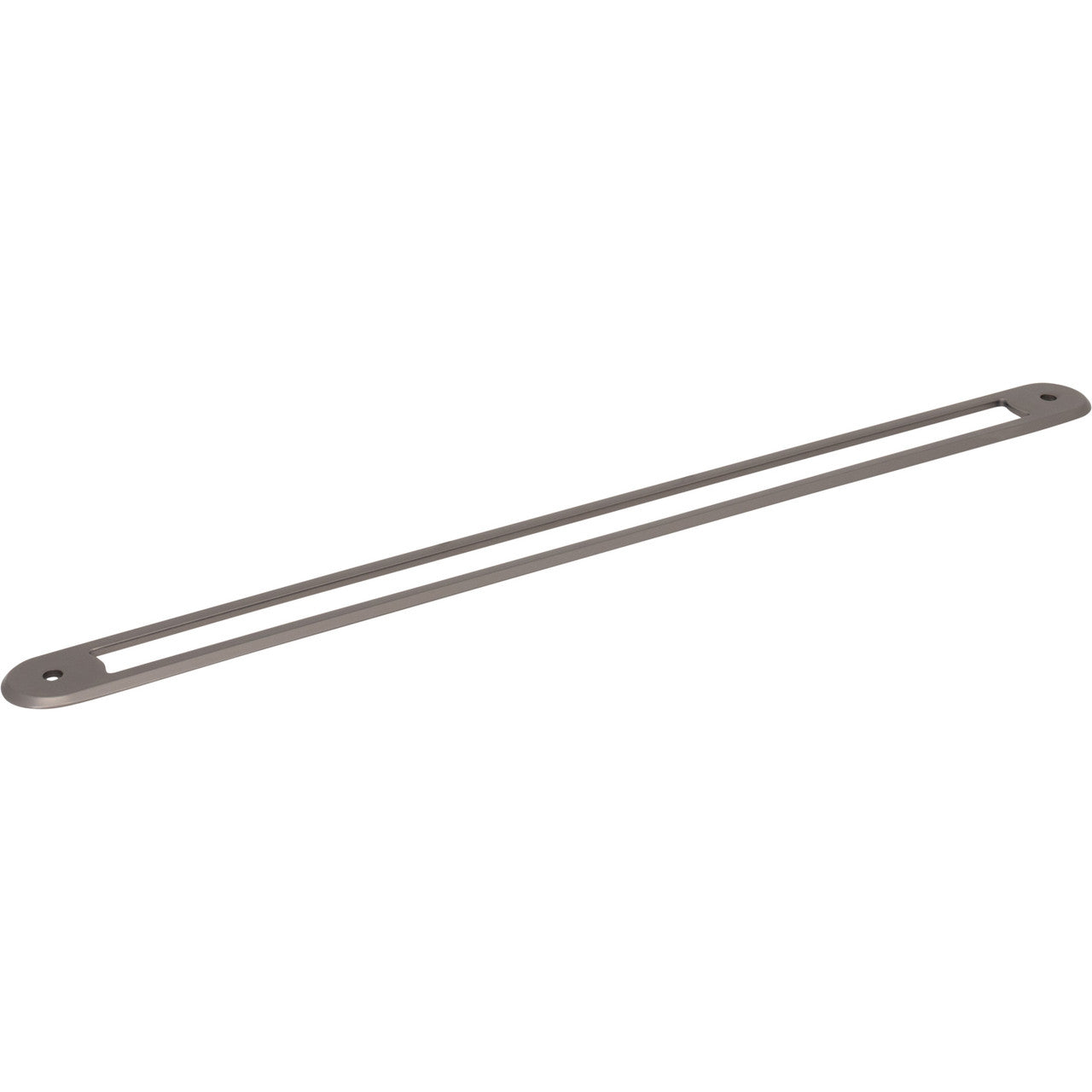 Top Knobs TK3357AG: 12" cc Brockwell Oval Backplate - Ash Gray