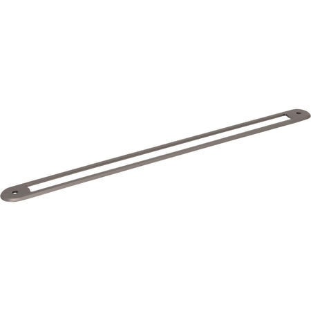 Top Knobs TK3357AG: 12" cc Brockwell Oval Backplate - Ash Gray