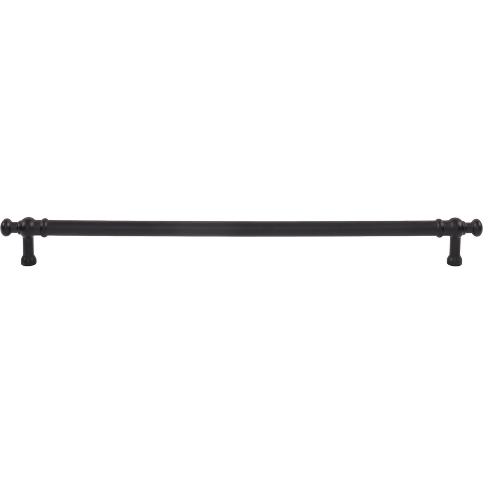Top Knobs TK3306BLK: 12" cc Wetherby Cabinet Pull - Flat Black