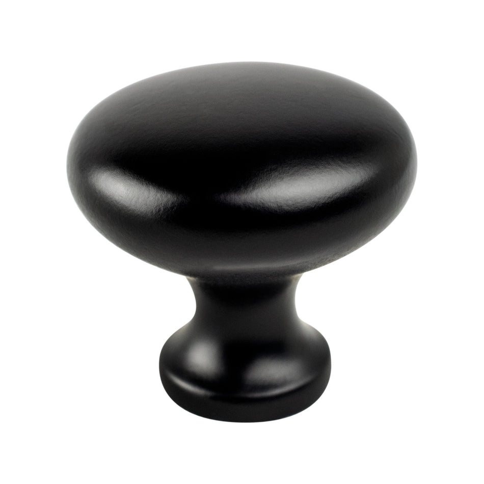 Berenson 9132-1055: 1-1/8" Traditional Advantage Four Mushroom Cabinet Knob - Matte Black