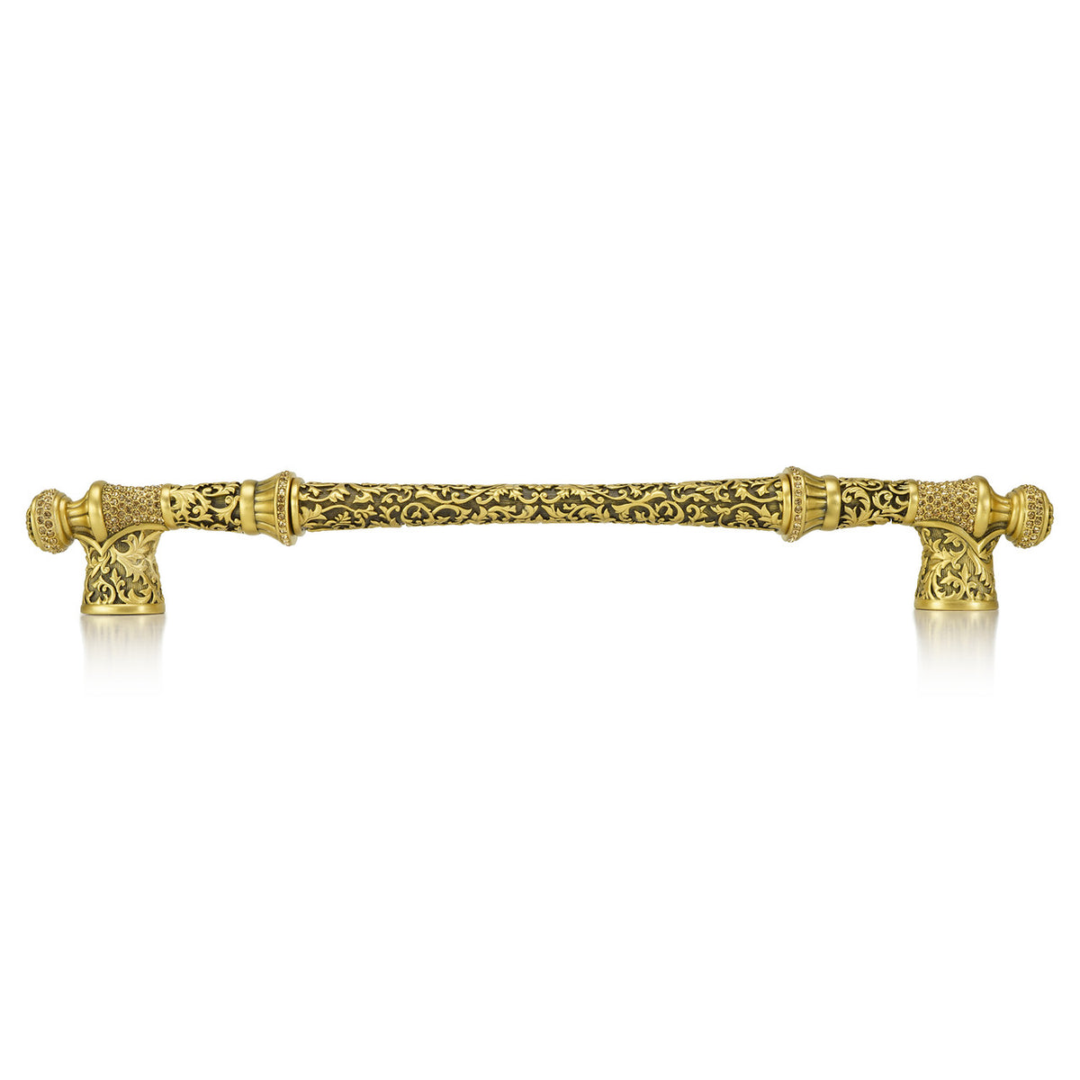 Edgar Bererbi 9154FG: 12" cc Glendale Court Appliance Pull - Florentine Gold/Swarovski Crystal