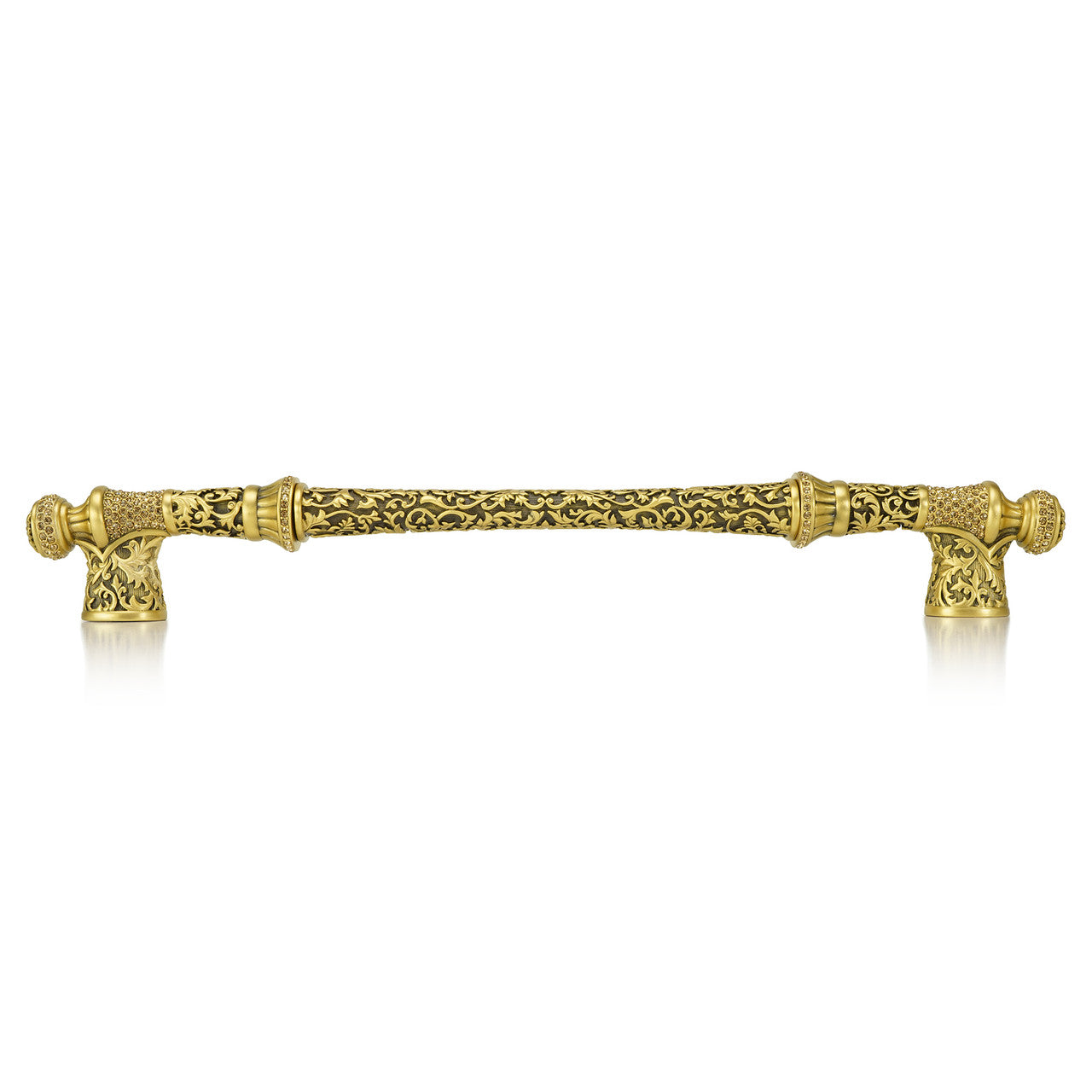 Edgar Bererbi 9154FG: 12" cc Glendale Court Appliance Pull - Florentine Gold/Swarovski Crystal