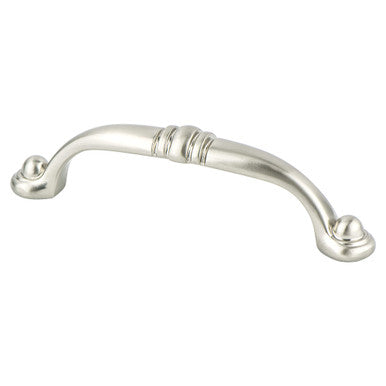 Berenson 9384-1BPN: 96mm cc Traditional Advantage Three Cabinet Pull - Brushed Nickel