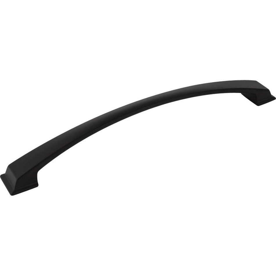 Jeffrey Alexander 944-12MB: 12" cc Roman Arch Cabinet Pull - Matte Black