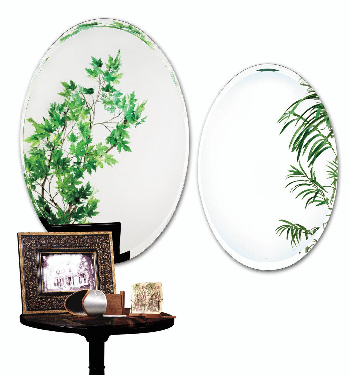 Alno 9564-202: 21-1/4" x 31-1/4" Oval Mirror w/Fern Pattern Graphic
