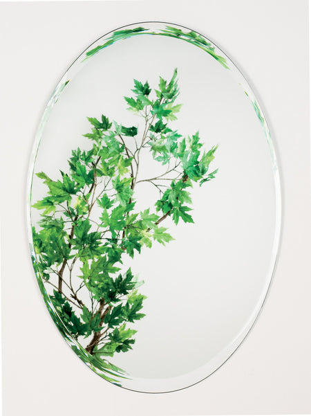 Alno 9564-302: 24" x 36" Oval Mirror w/Leaf Pattern Graphic