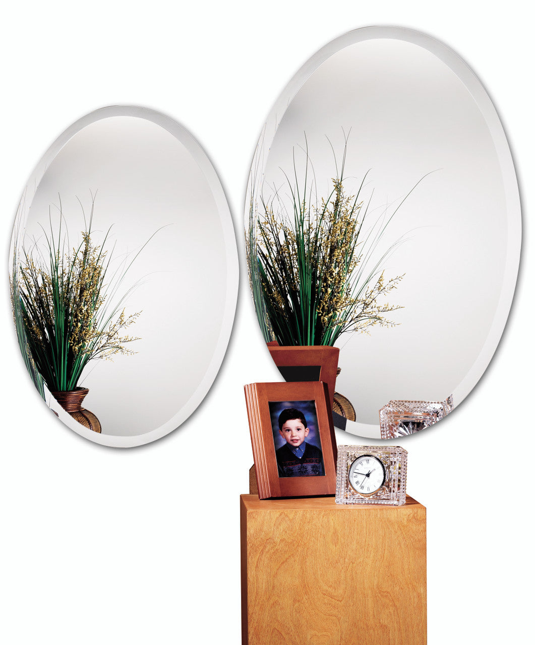 Alno 9567-102: 24" x 36" Oval Mirror w/Grass Pattern Graphic