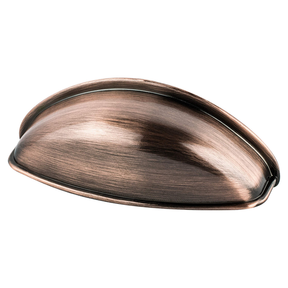 Berenson 9711-1BAC: 64mm cc Euro Moderno Cup Cabinet Pull - Brushed Antique Copper