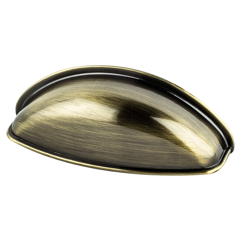 Berenson 9713-1BAB: 64mm cc Euro Moderno Cup Cabinet Pull - Brushed Antique Brass